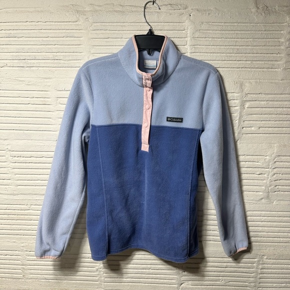 Columbia Tops - Women’s Columbia Fleece Multi Tone Pastel Jacket Quarter Button Size Large